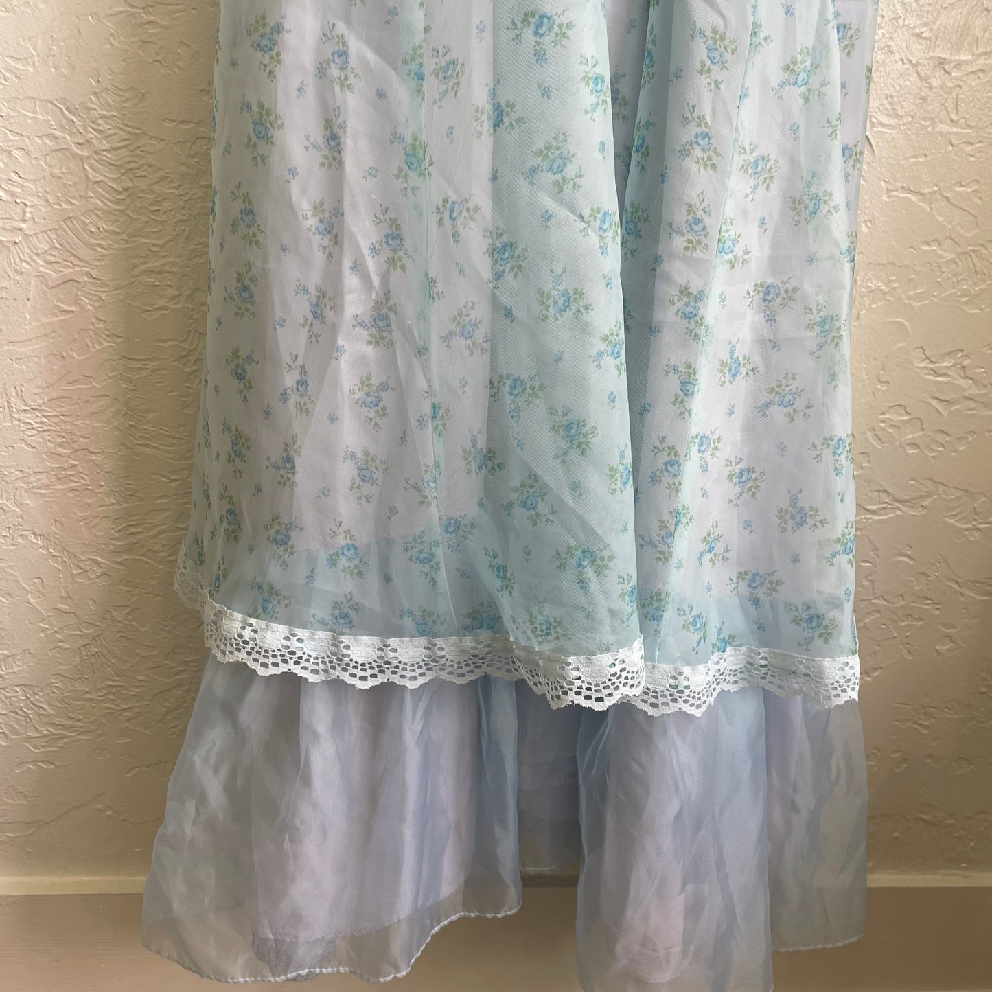 Vintage prairie Blue White Dress | Small