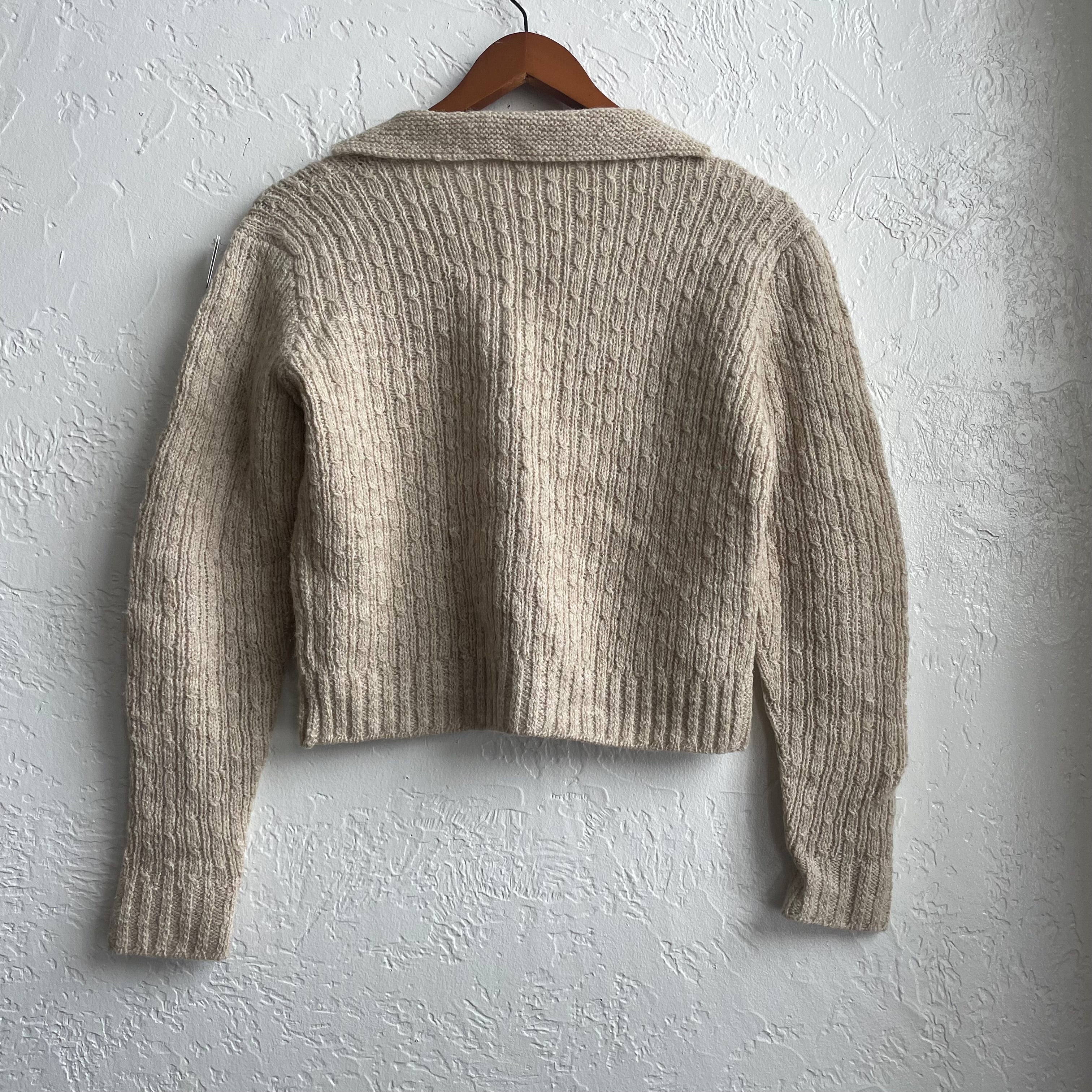 Hand Knit Cream Cardigan | One Size