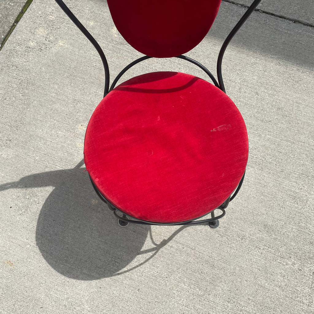 Black & Red Wrought Ice Cream Parlor Chair