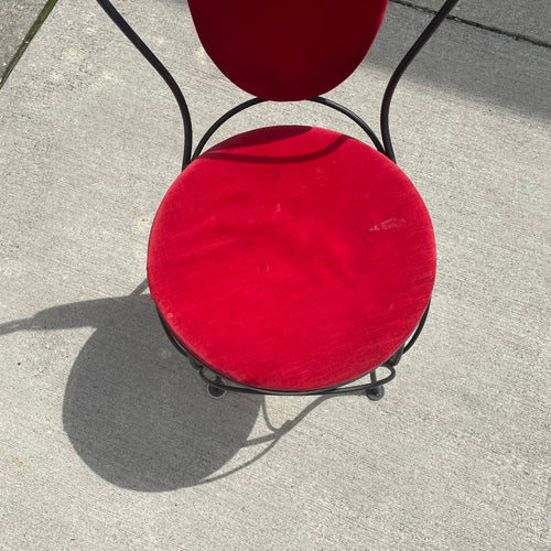Black & Red Wrought Ice Cream Parlor Chair