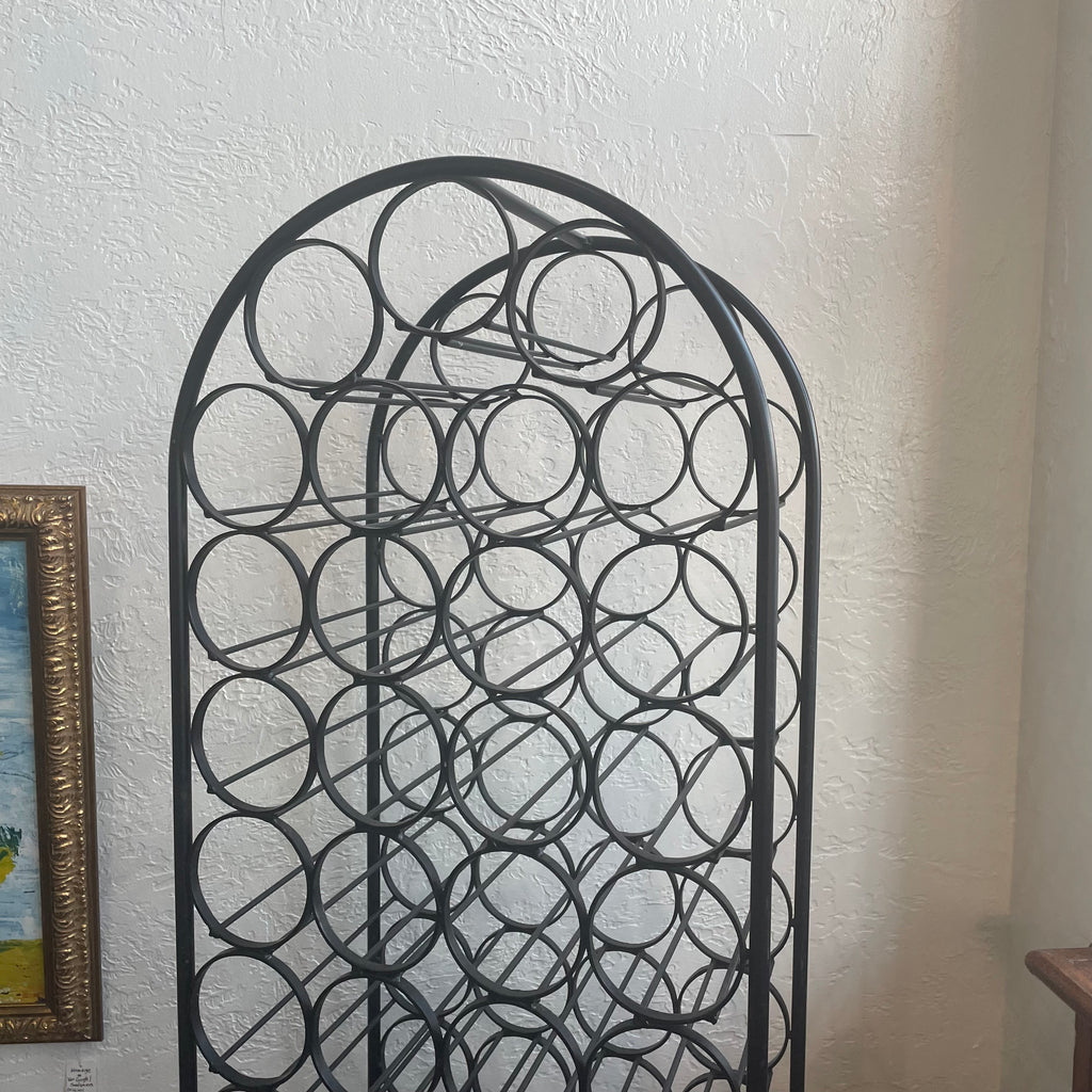 Arthur Umanoff Mid-Century 1960's 39 Bottle Cast Iron Wine Rack