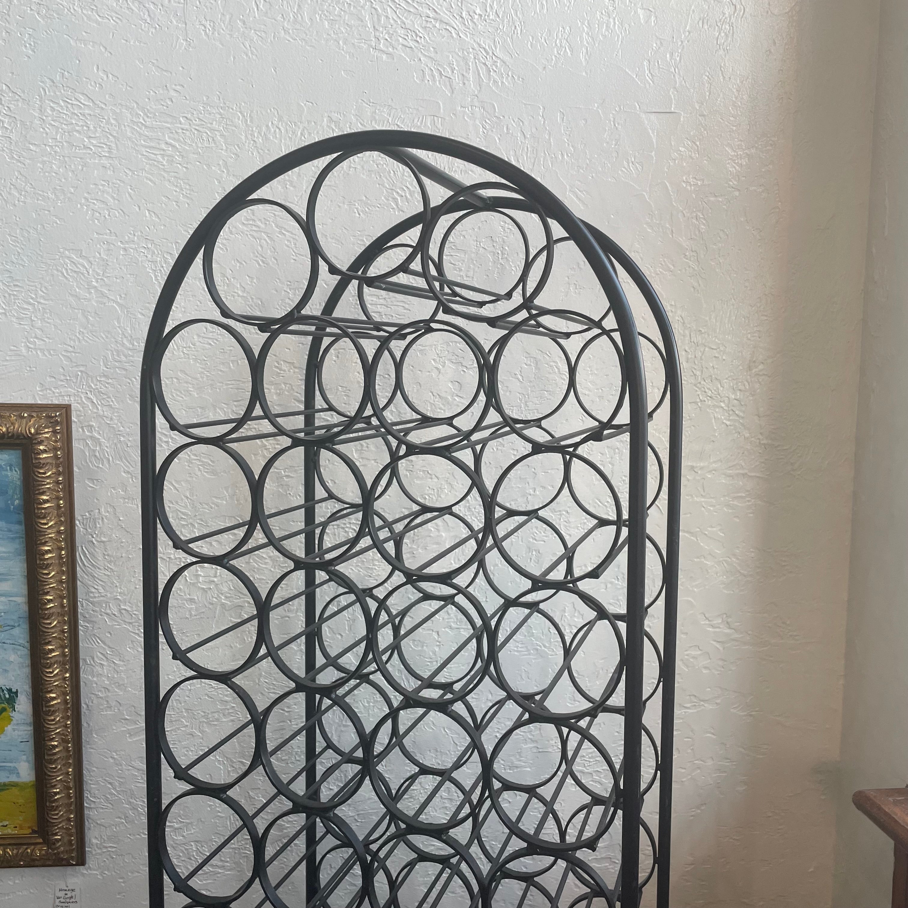 Arthur Umanoff Mid-Century 1960's 39 Bottle Cast Iron Wine Rack