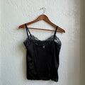 Black Floral Lace Slip Shirt | Small