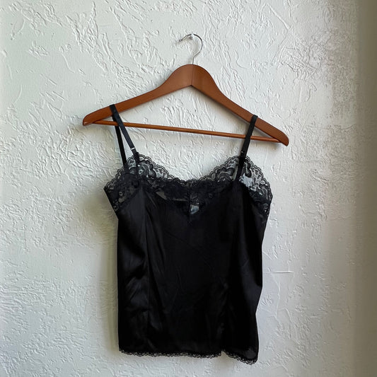 Black Floral Lace Slip Shirt | Small