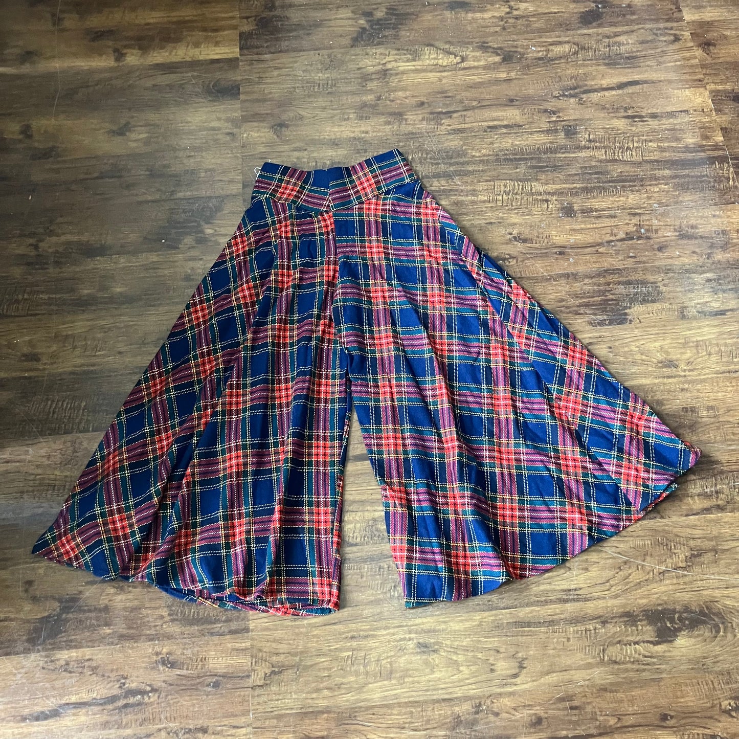 1970s Wool Plaid Palazzo Pants Medium