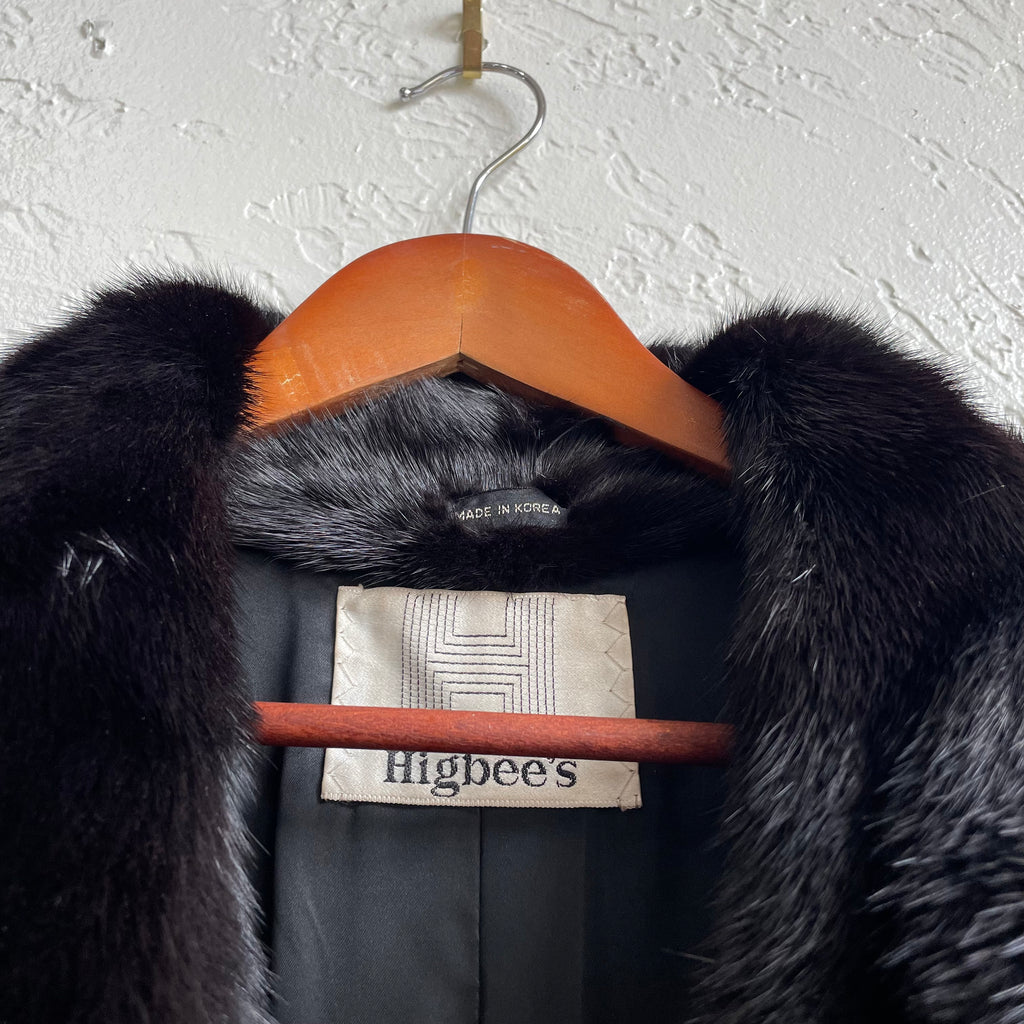 1980s Highbee's Mink Long Coat | Medium