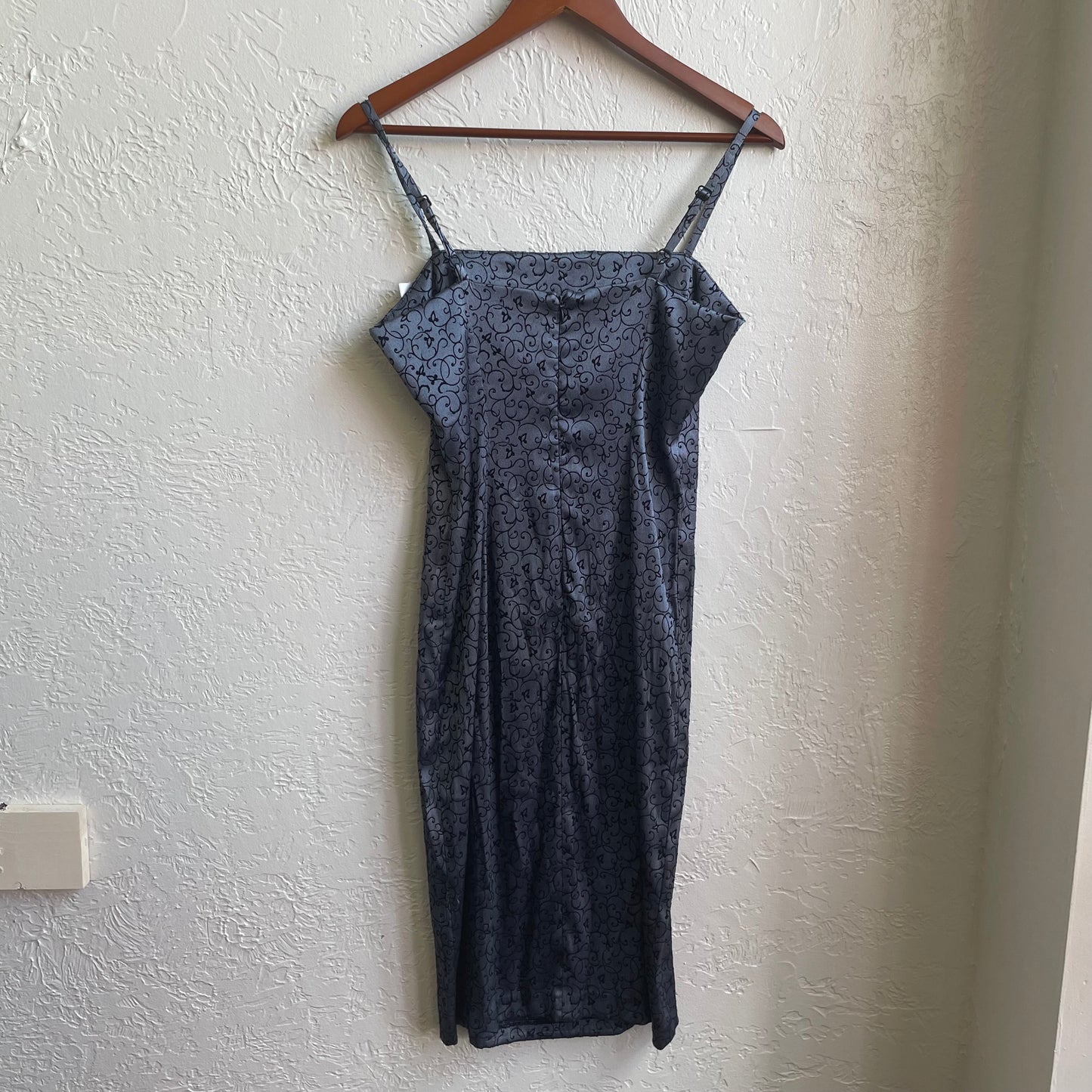 90’s Grey Black Evening Dress | Medium