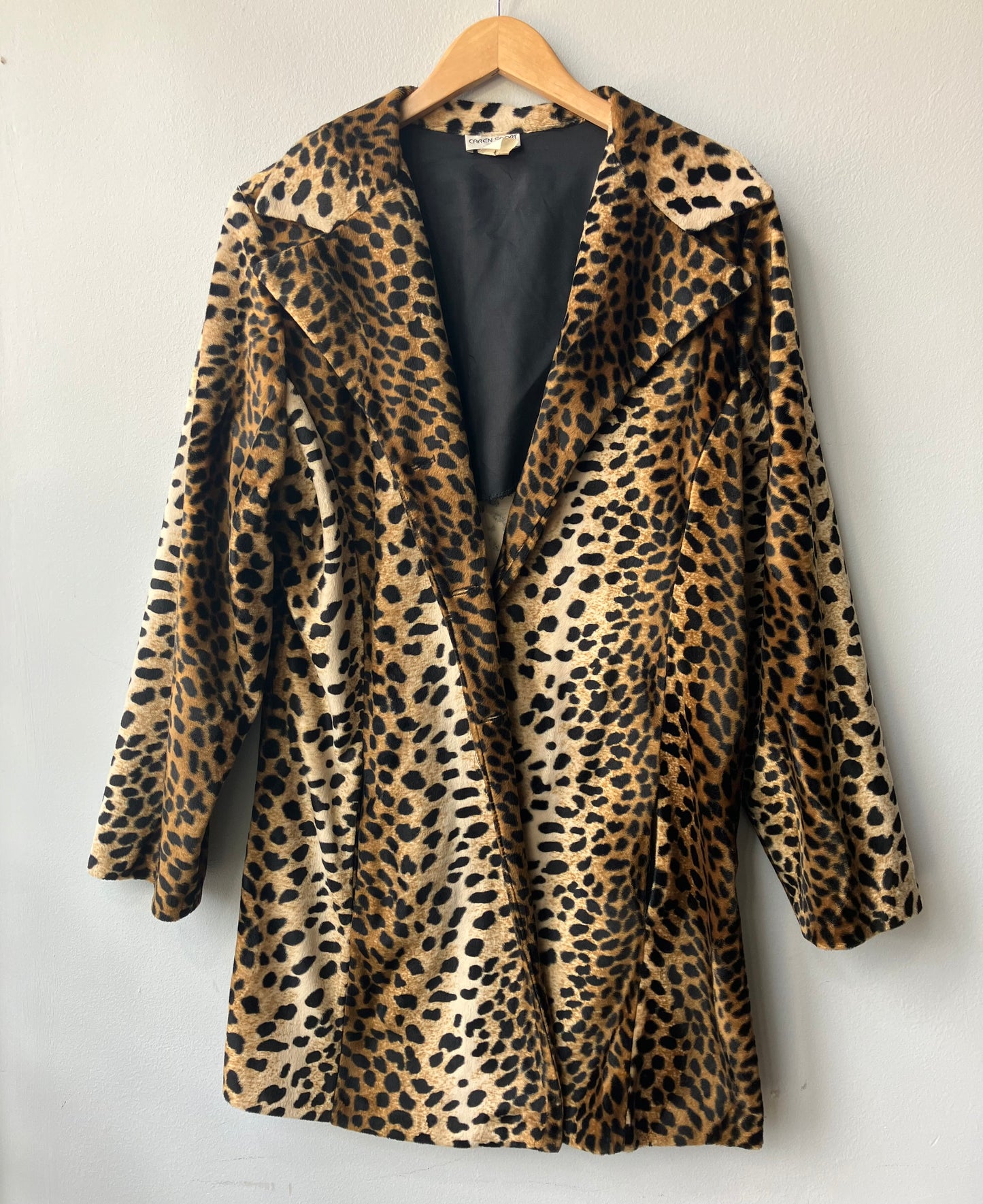 Vintage Caren Sport Cheetah Print Coat Large