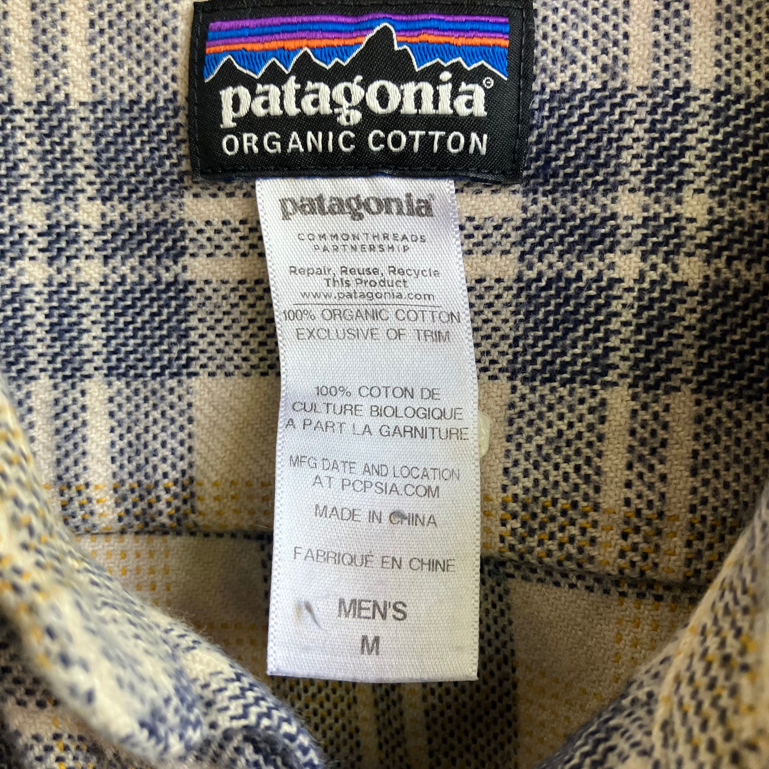 Yellow Blue Plaid Patagonia Flannel | Size M