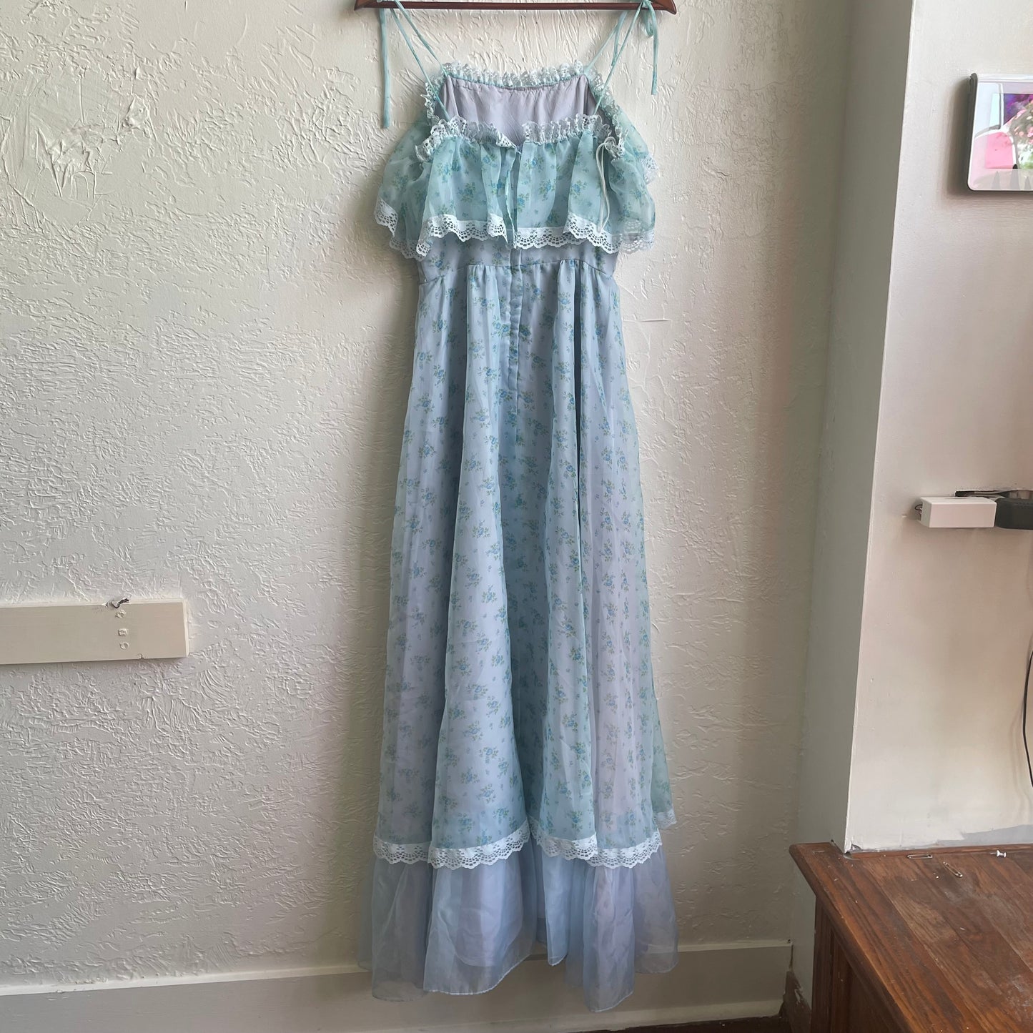 Vintage prairie Blue White Dress | Small