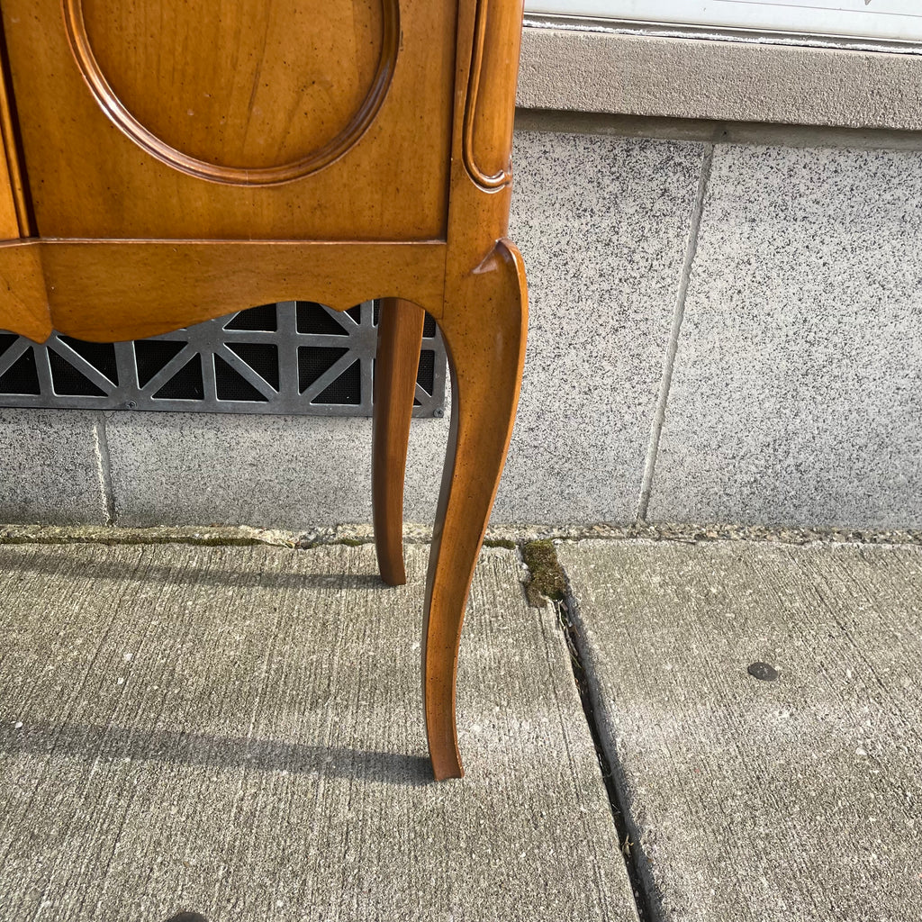 Marble Top Louis XV Style Tambour Door Console Table