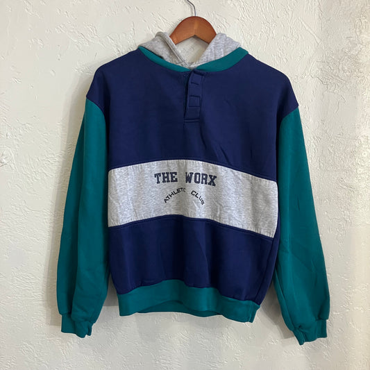 90s The Worx Pull Over Hoodie Sweater | Medium