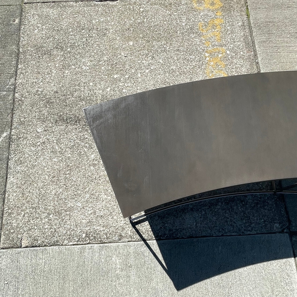 Classic Curved Sofa Table in Grey by Thayer Coggin Designed by Milo Baughman
