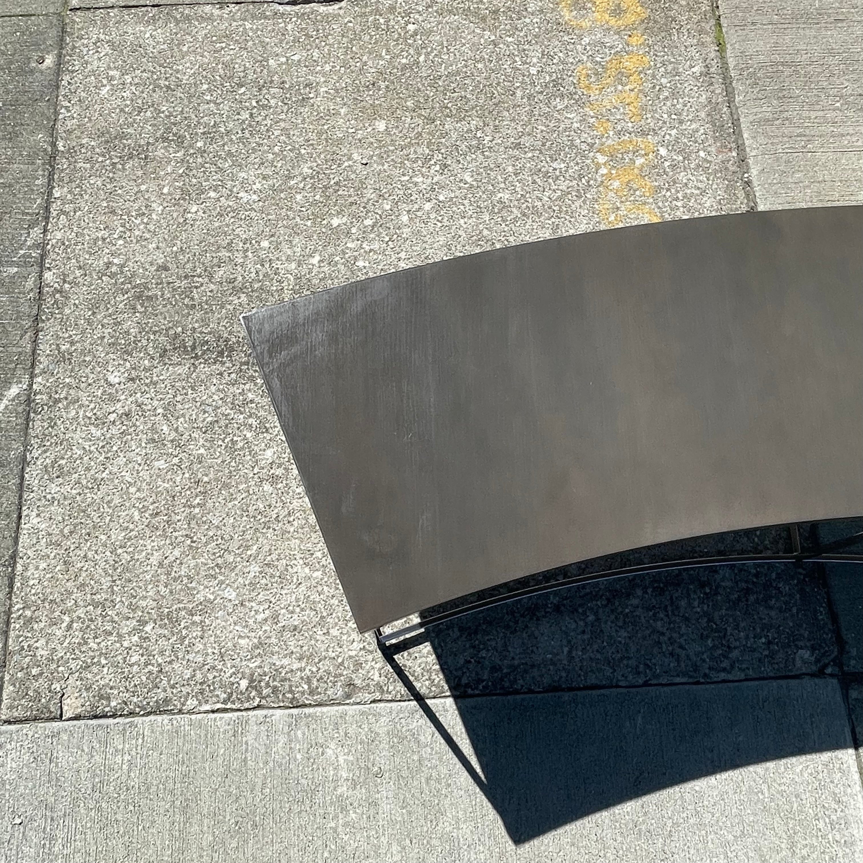 Classic Curved Sofa Table in Grey by Thayer Coggin Designed by Milo Baughman