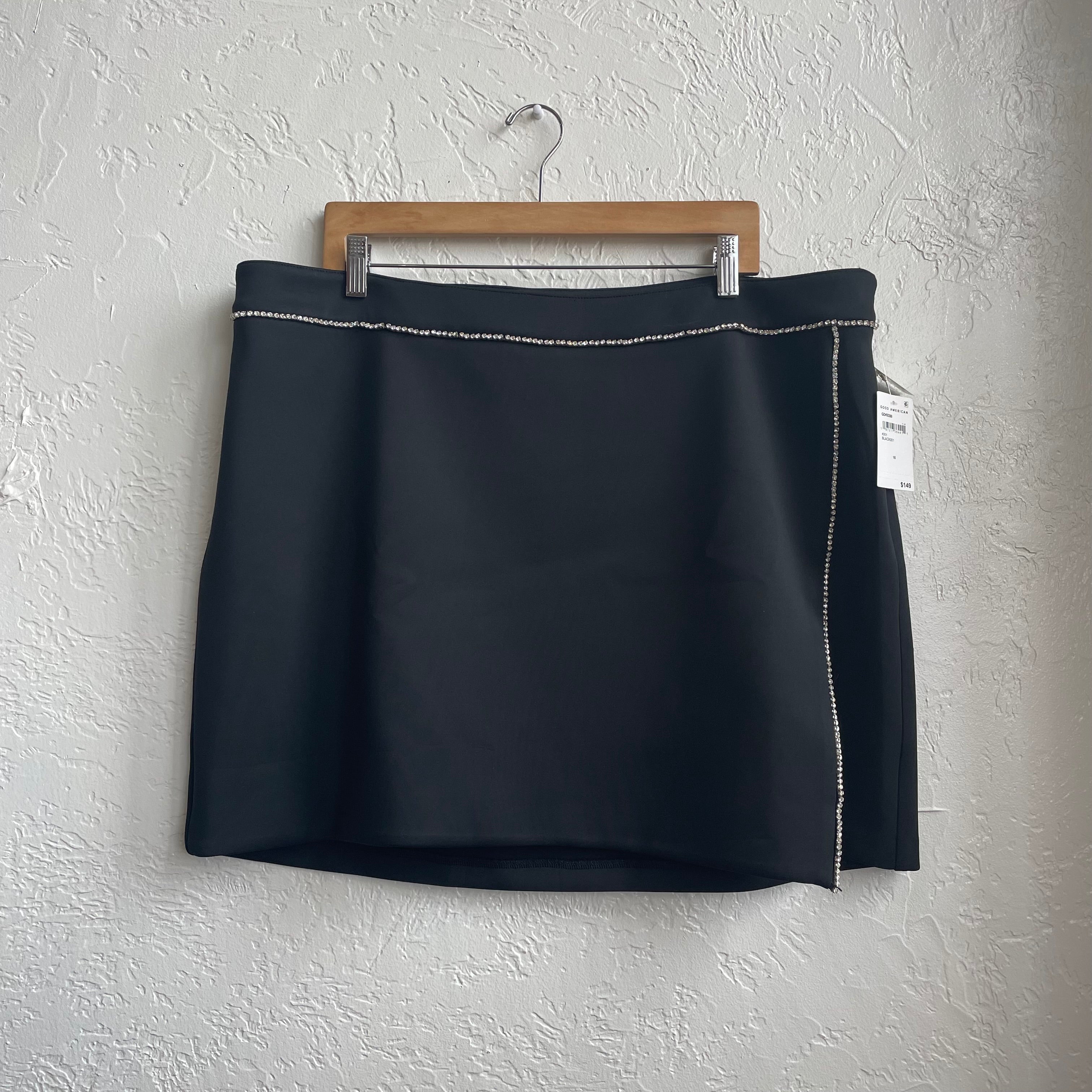 Good American Women's Embellished Scuba Mini Skirt | Size 16