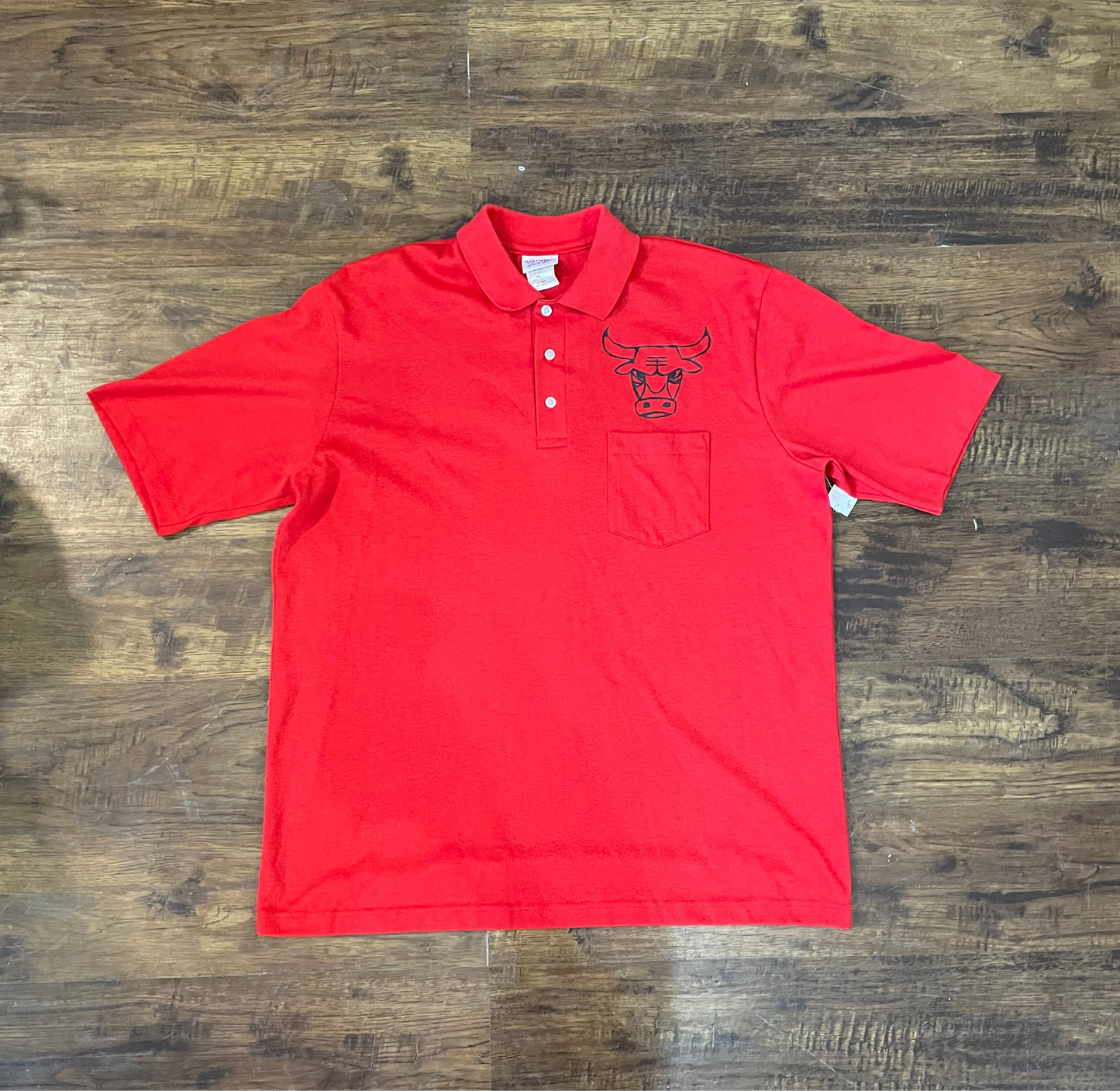 80s Chicago Bulls Polo Single Stitch • XL