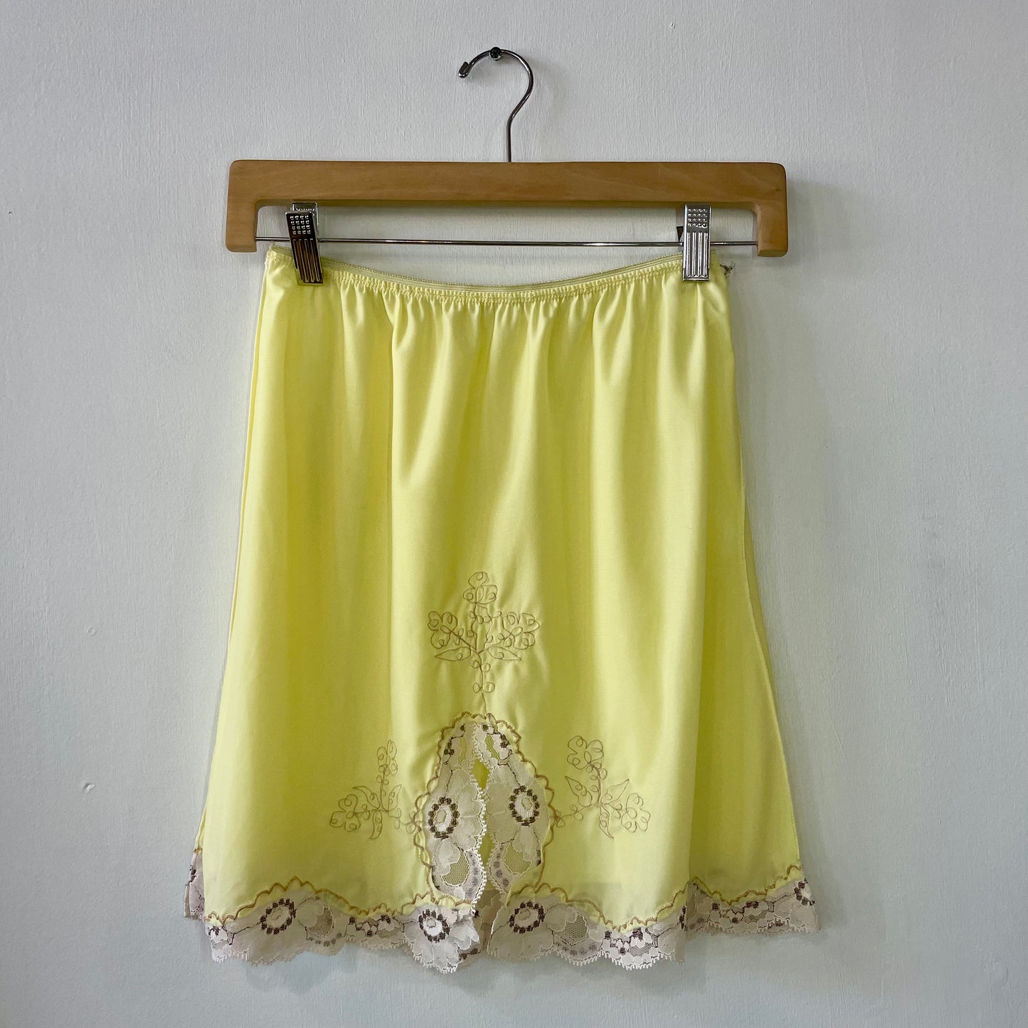 60s Baby Yellow Slip Mini Skirt