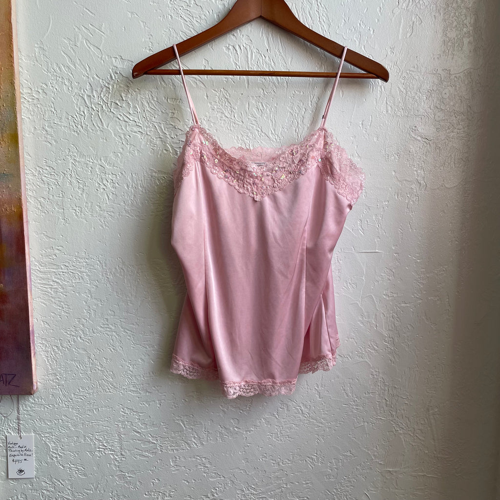 Baby Pink Sequenced Lace Top| Large