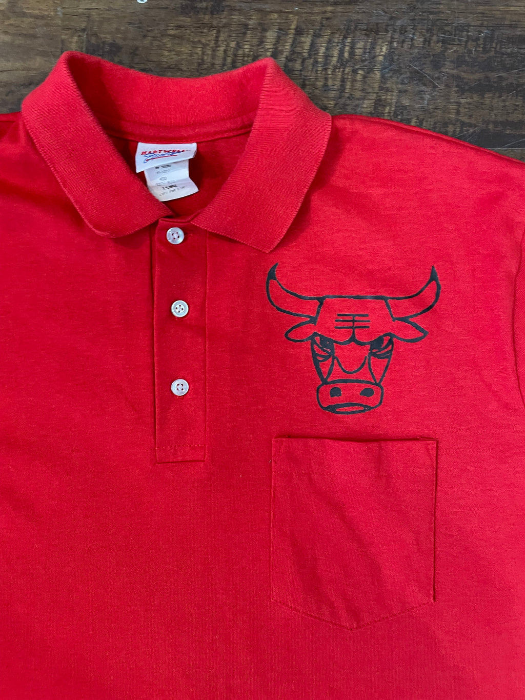 80s Chicago Bulls Polo Single Stitch • XL