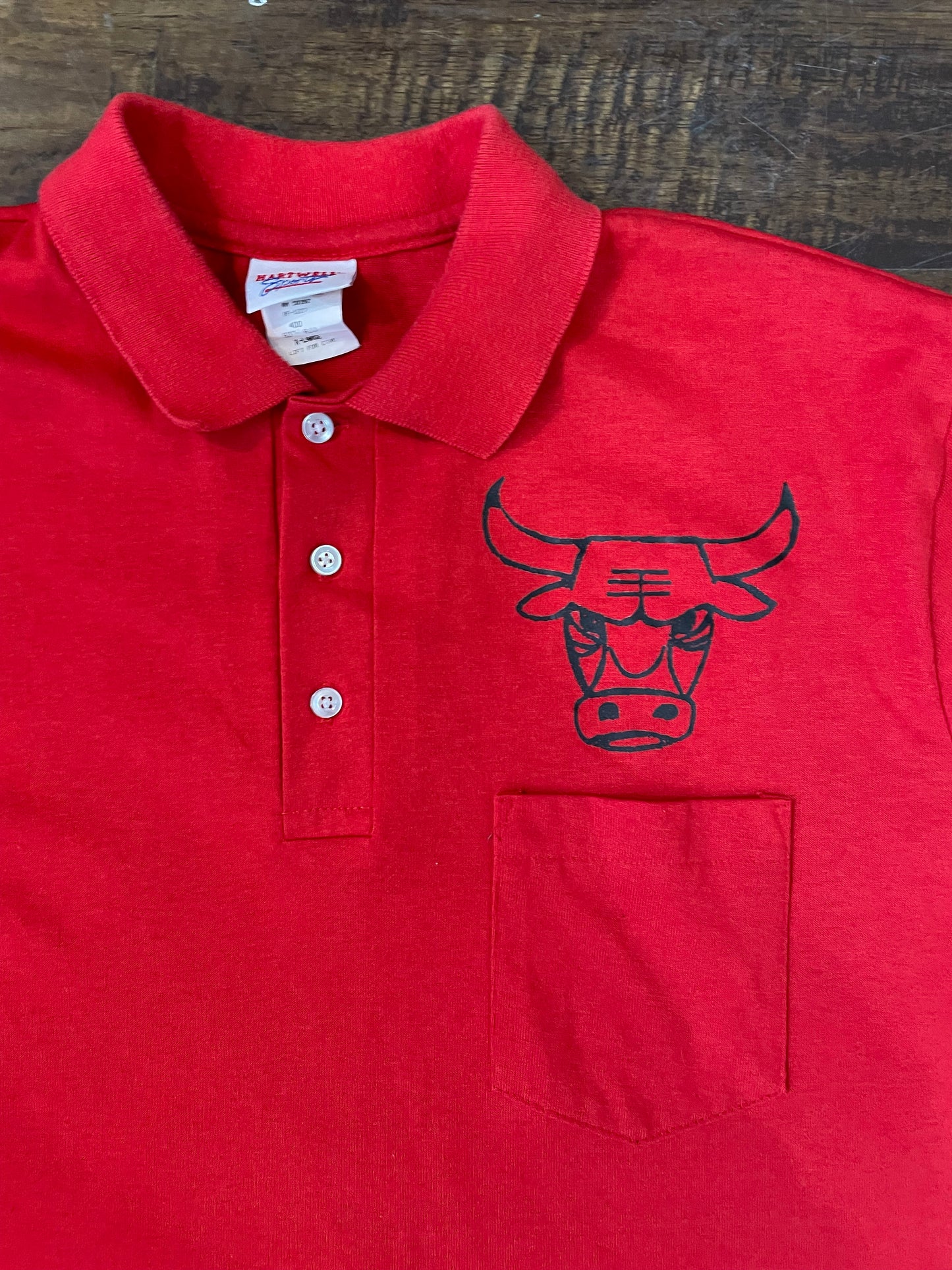 80s Chicago Bulls Polo Single Stitch • XL