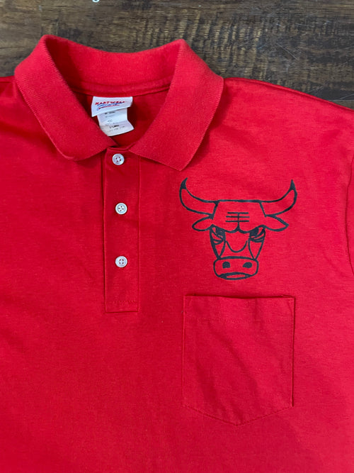 80s Chicago Bulls Polo Single Stitch • XL