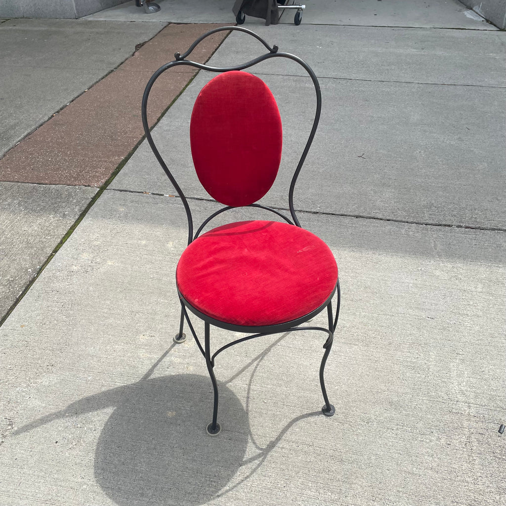 Black & Red Wrought Ice Cream Parlor Chair