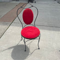 Black & Red Wrought Ice Cream Parlor Chair