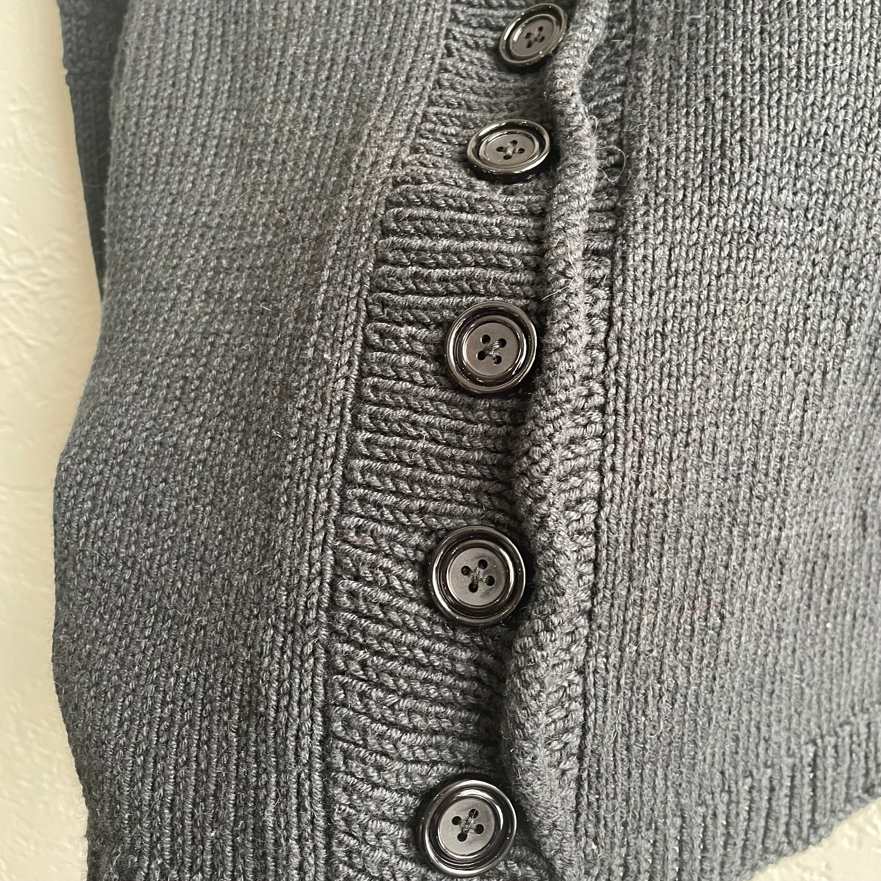 Hand Knit Black Cardigan | One Size