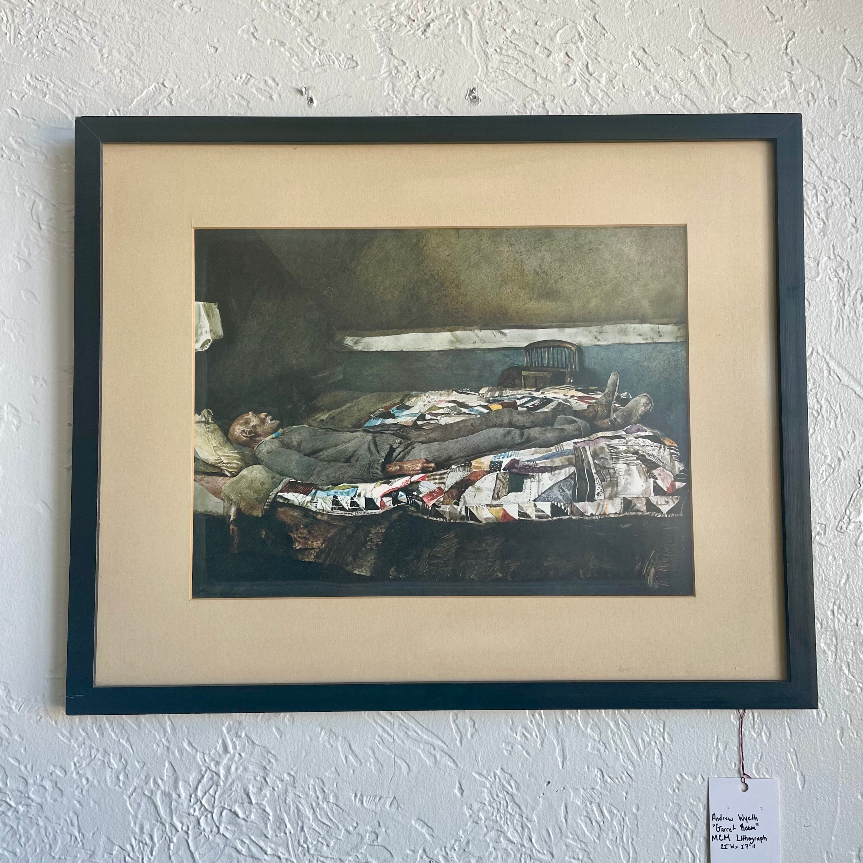 Andrew Wyeth "Garret Room" Lithograph Print 21 x 17