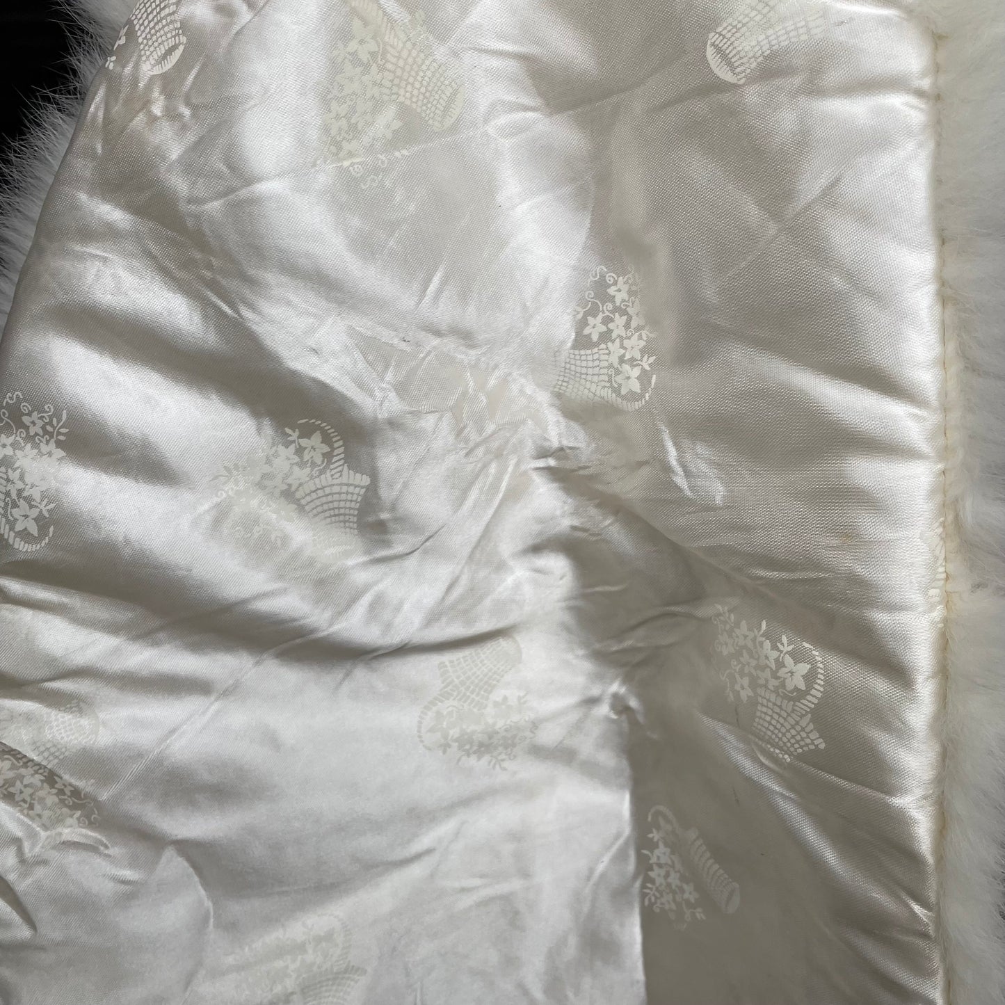 Cream Rabbit Fur Shawl Vintage | One Size