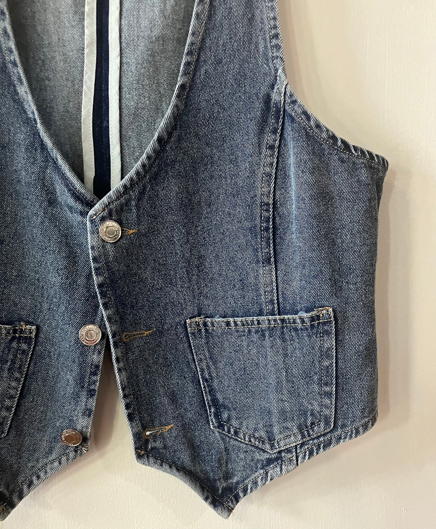 Denim V Neck Vest