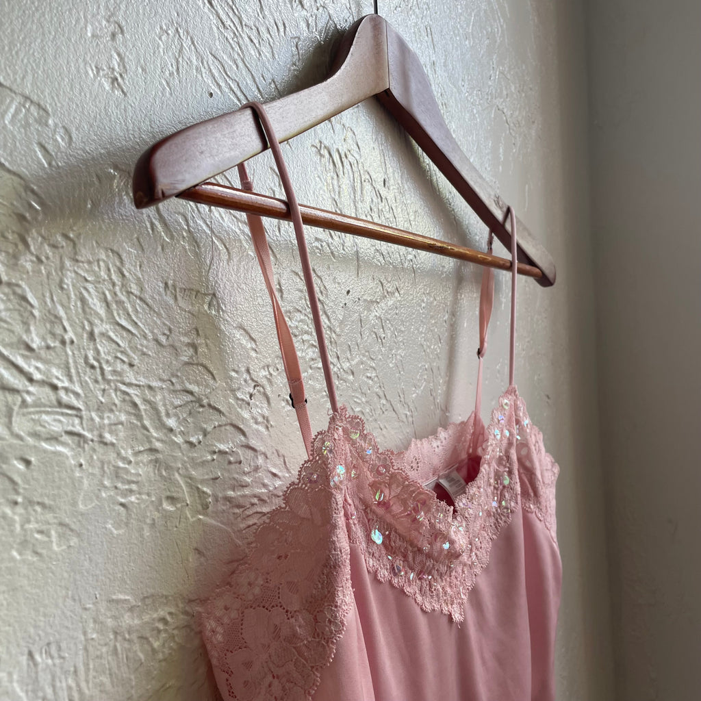 Baby Pink Sequenced Lace Top| Large