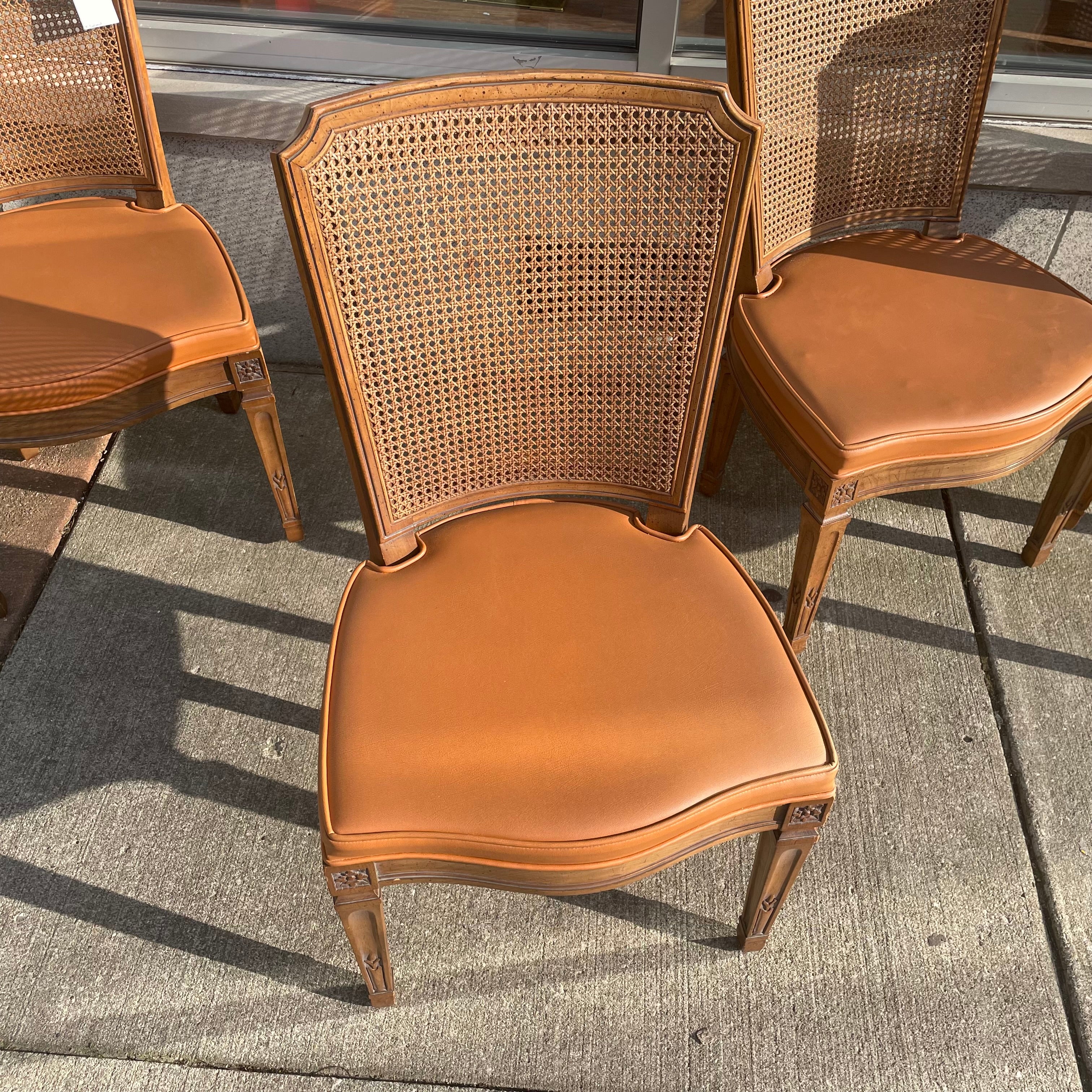 Mid-Century Henredon Cane Back Dining Chairs