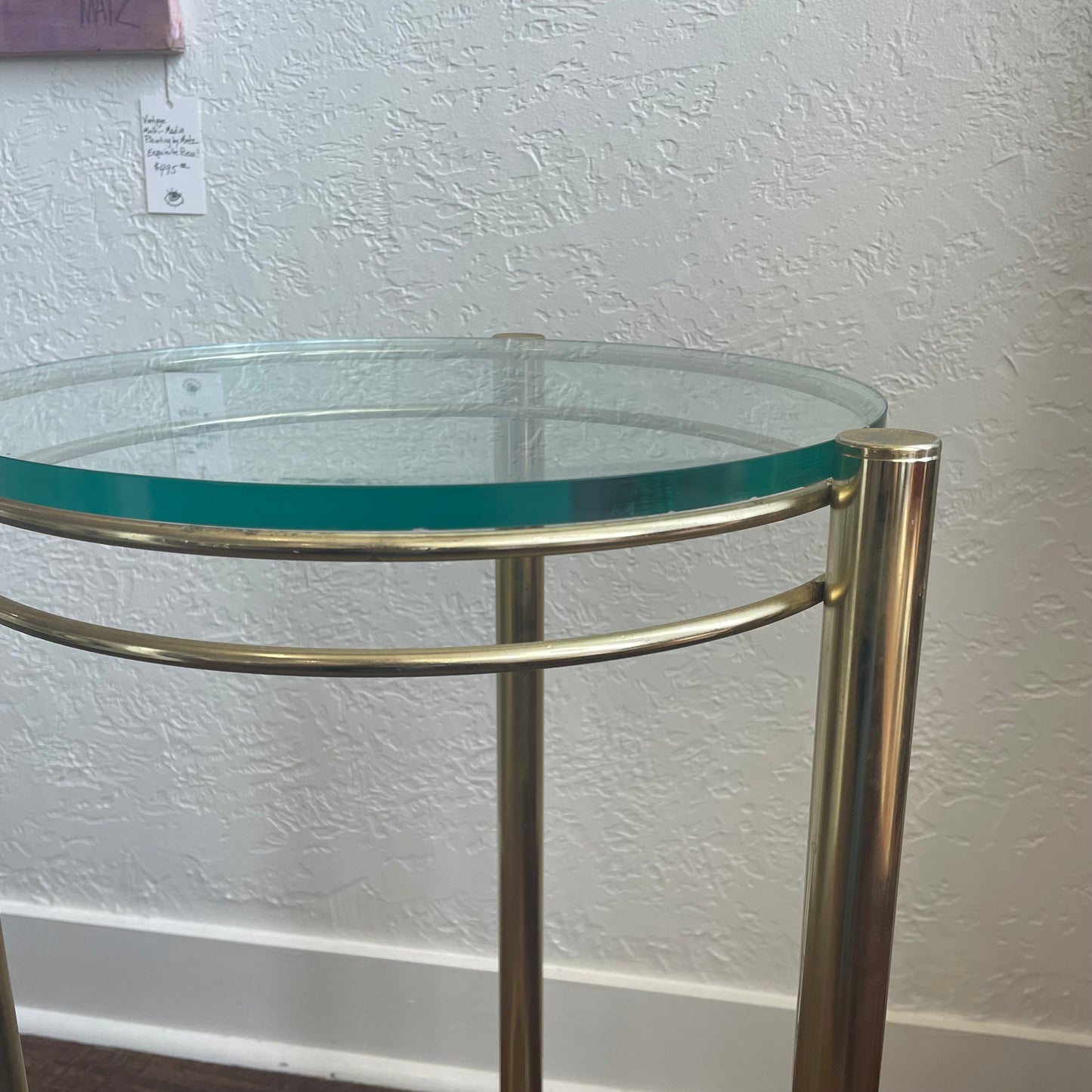 Brass and Glass Plant Stand Mid-Century Modern