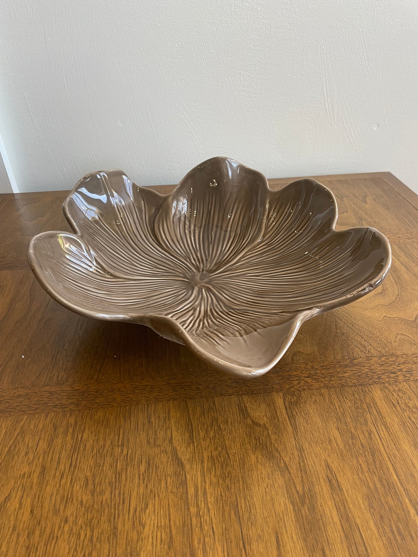 Arhaus Taupe Magnolia Plate 13"