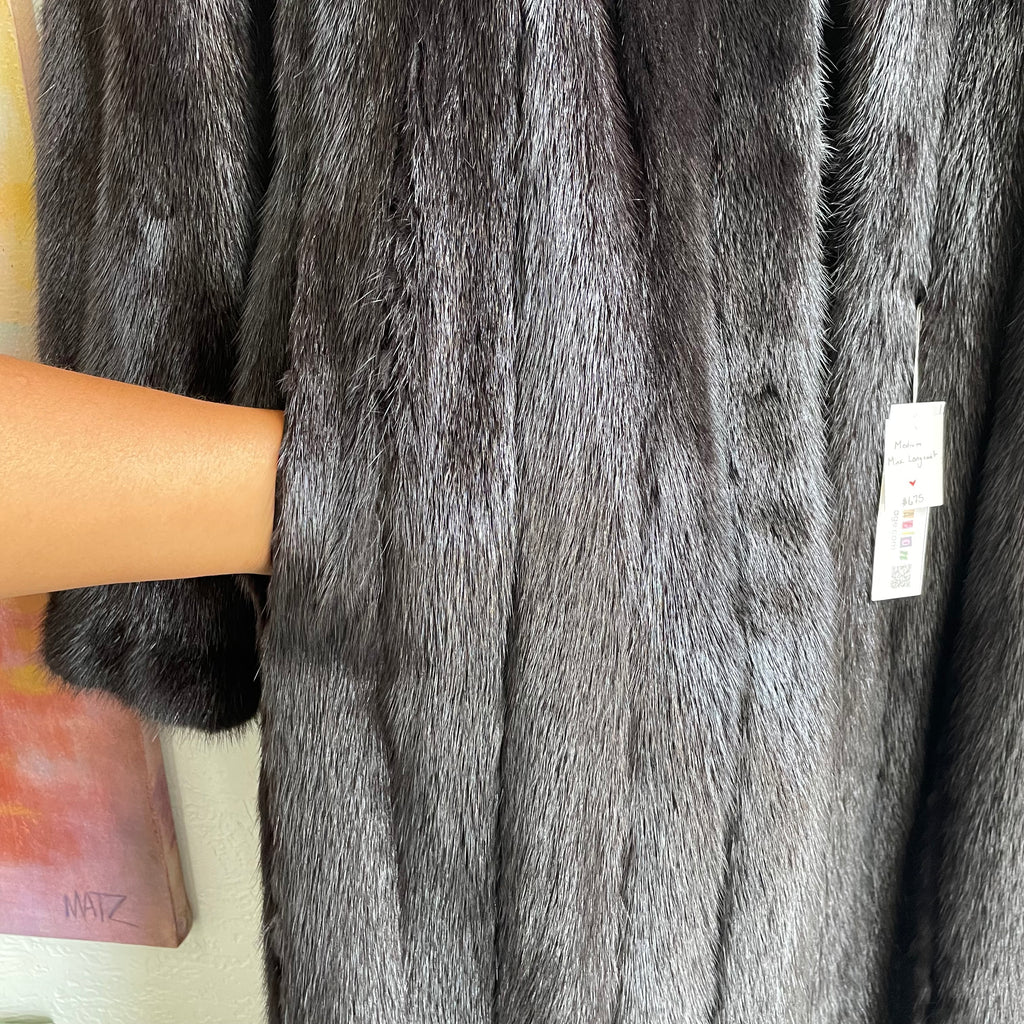 1980s Highbee's Mink Long Coat | Medium