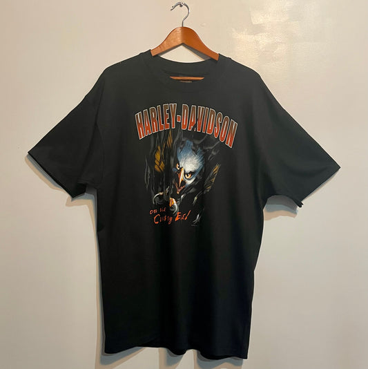 Harley Davidson Eagle T-shirt “On The Cutting Edge” Y2K | XL