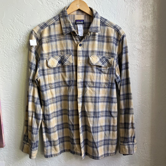 Yellow Blue Plaid Patagonia Flannel | Size M