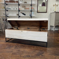 Modern 46" Solid Wood Bed End Chest on Metal Stand