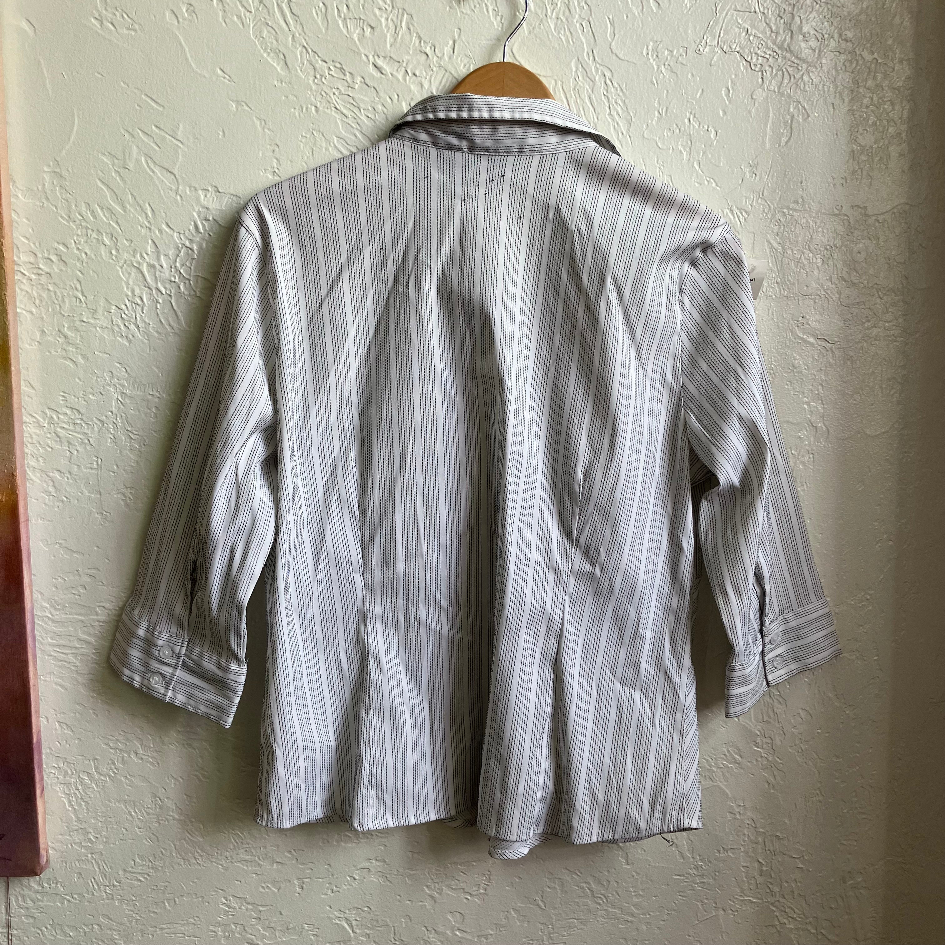 Y2K White Striped Zip Up | XL
