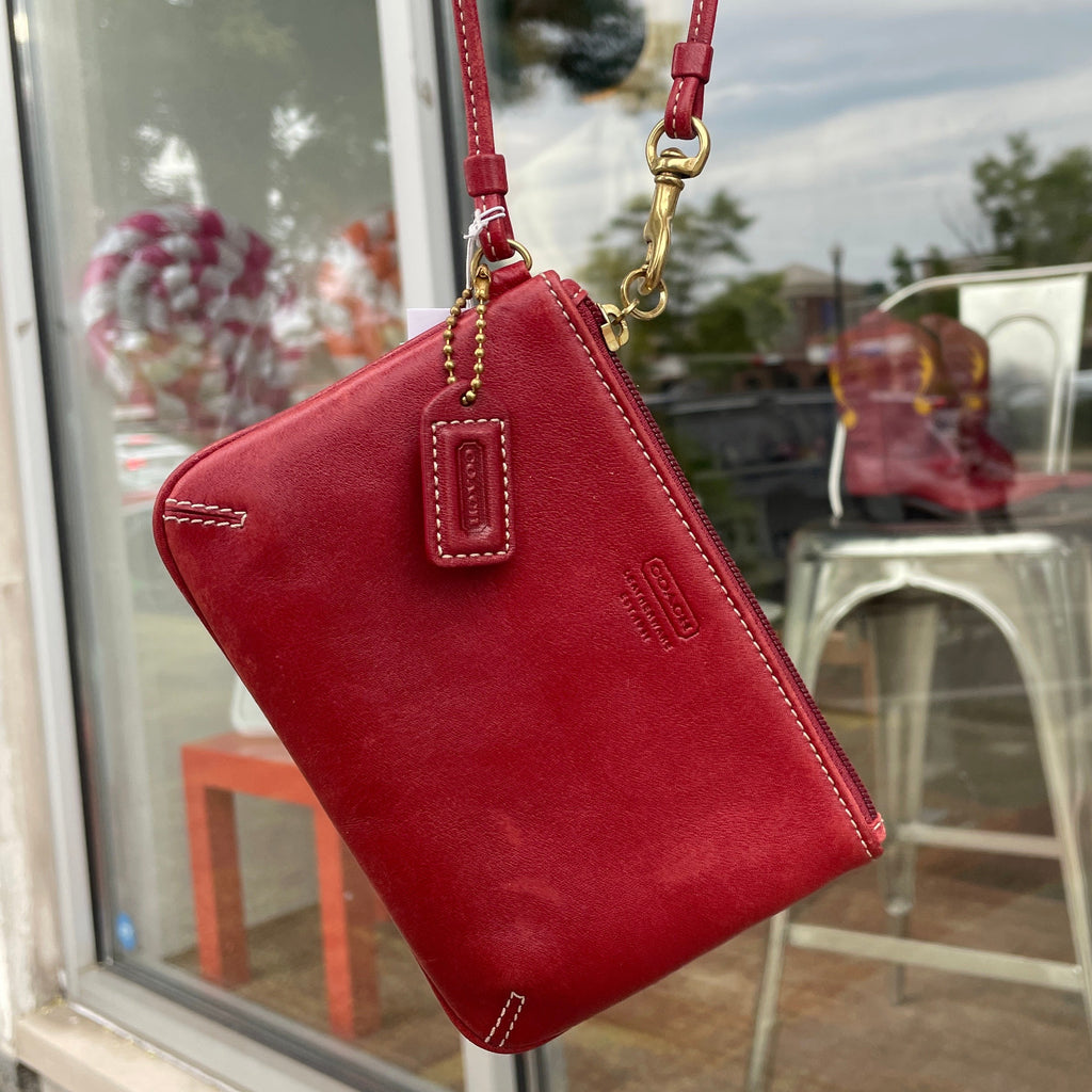 Coach Vintage Red Leather Wristlet