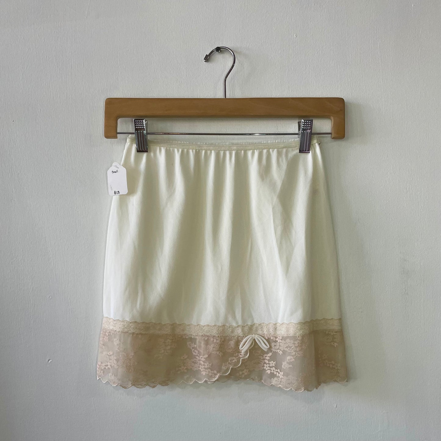 60s White Mini Slip Skirt