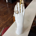 White Shell Silver Tone Ring Size 9