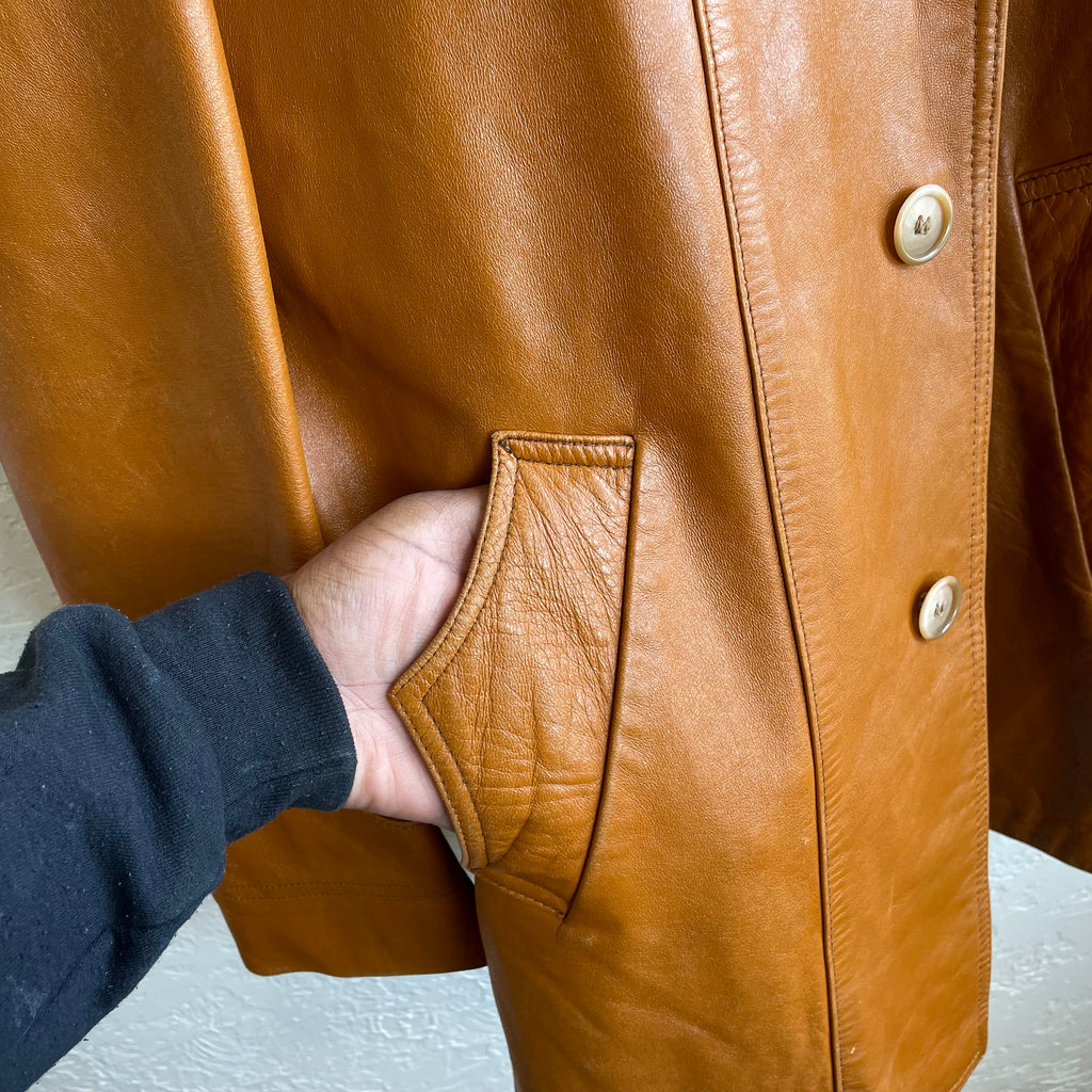 1970s Stetson Western Leather Jacket | Size 42/Large