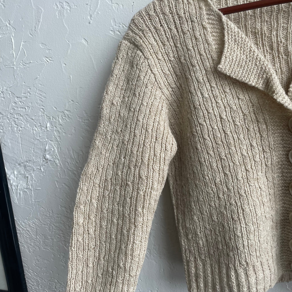 Hand Knit Cream Cardigan | One Size
