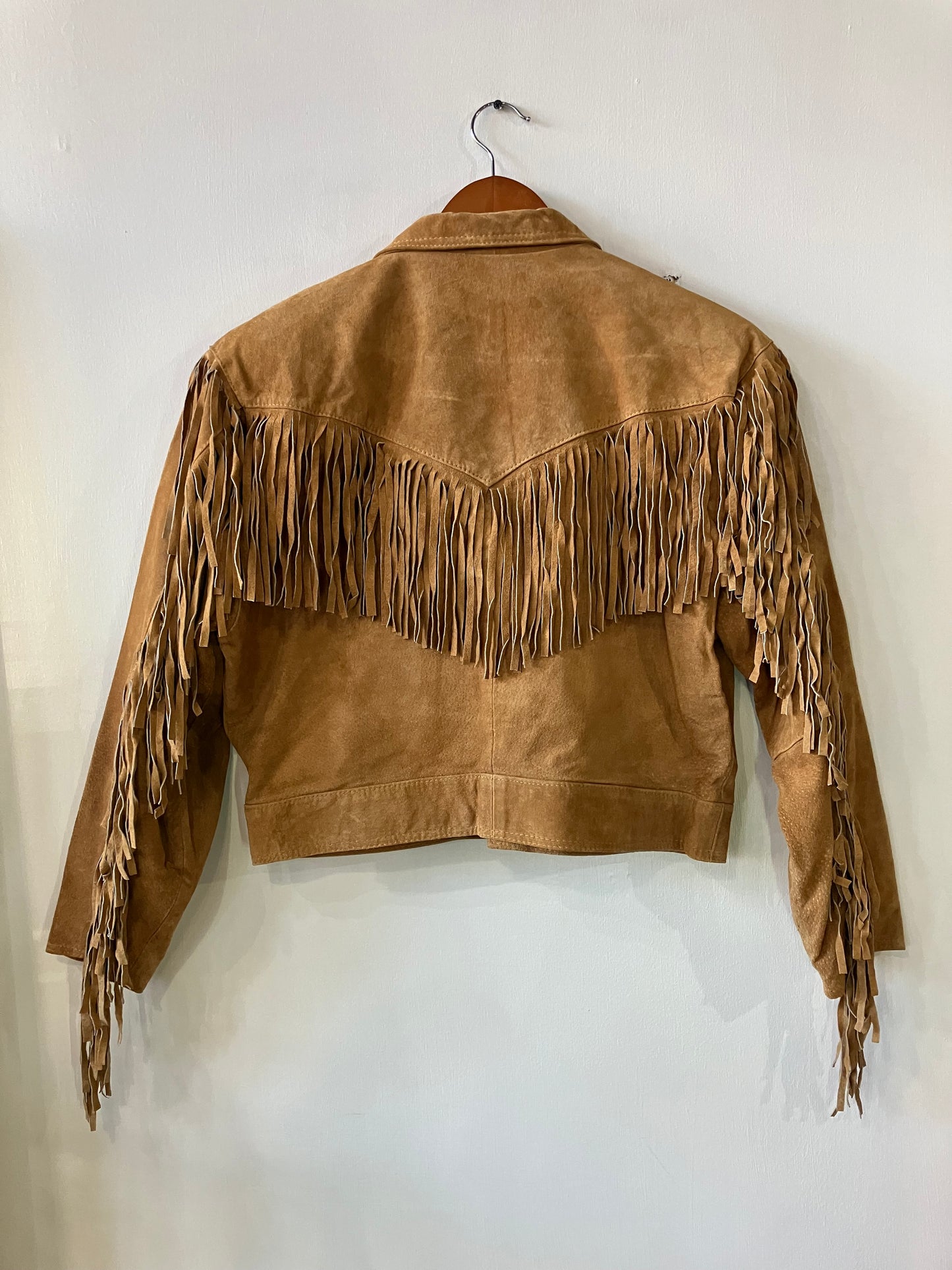 Vintage Western Suede Leather Fringe Cropped Jacket Dmode Classix Medium