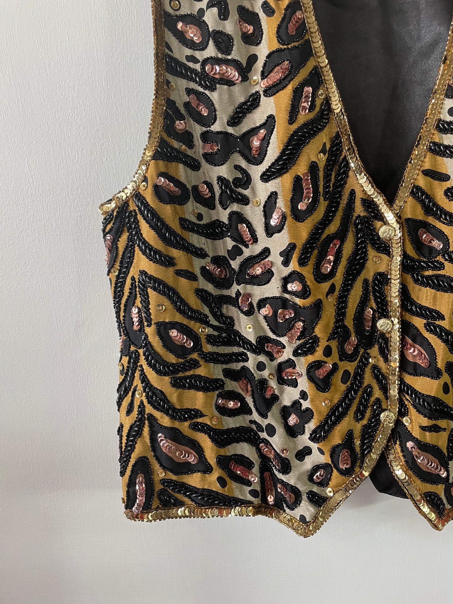 1990’s Cheetah Silk Sequin Vest