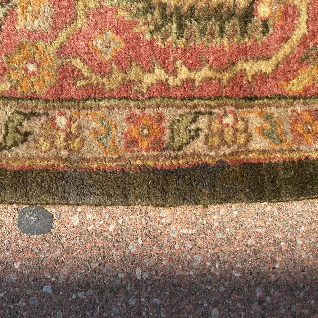 Ethan Allen Heriz Wool Rug in Paprika/Olive 5'6" x 8'6"