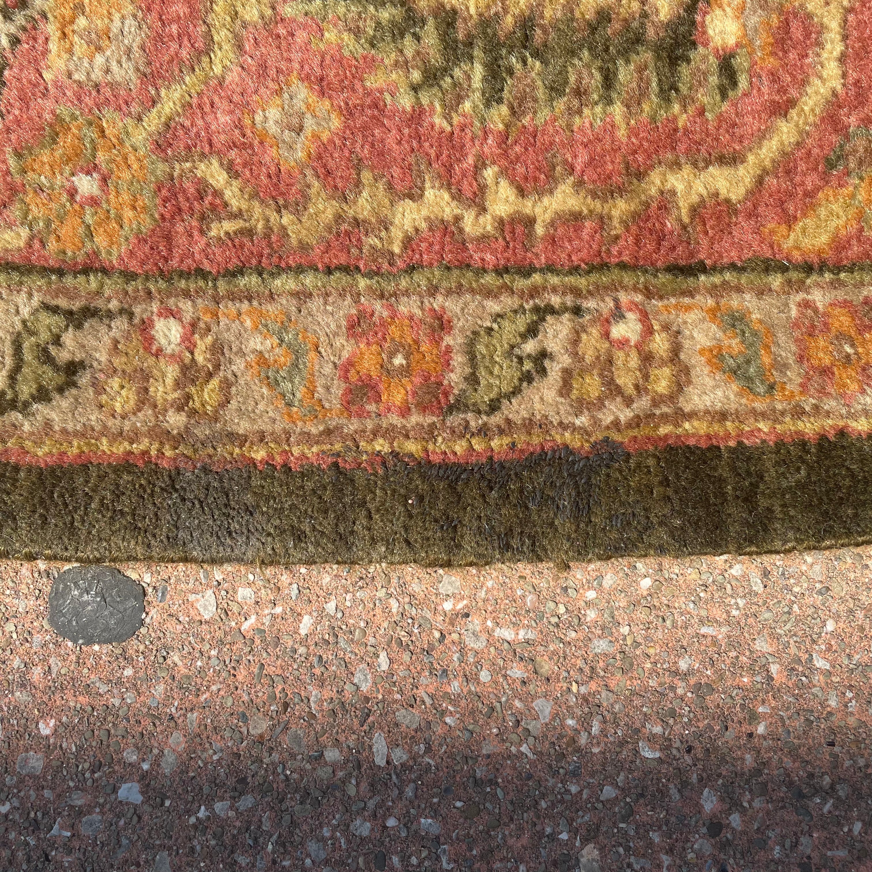 Ethan Allen Heriz Wool Rug in Paprika/Olive 5'6" x 8'6"