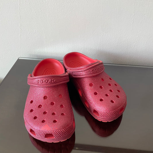 Crocs Classic Red Glitter Clog | Size 7